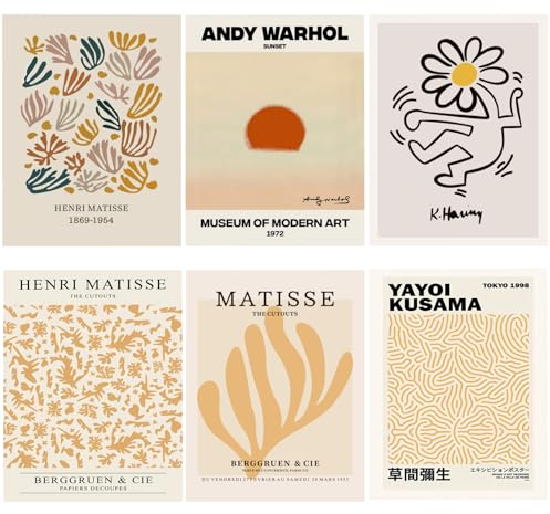 LOZULO Poster Astratto Giallo da Parete per Camera da Letto e Soggiorno, Decorazione Artistica su Tela da Bagno, 20 x 25 cm, Senza Cornice, Stampa Estetica