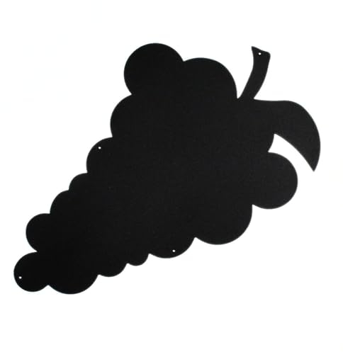 KalaMitica - Magnettafel, Kreidetafel, magnetische Wandtafel aus Stahl - Beschreibbare Pinnwand für Magnete, Notizen und Dekoration - Trauben, 56x37 cm, Schwarz Anthrazit