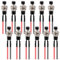 12 unidades de 7 mm precableado, mini botón pulsador momentáneo, 12 V, 3 A, 220 V, SPST 2 pines, presoldado, botón de presión redondo, botón plano, botón de presión rojo para modelismo hobby