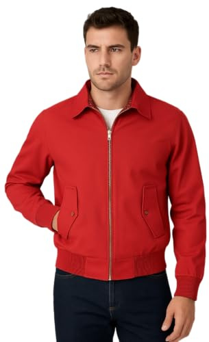 FASHIONISM Harrington Veste classique à manches longues pour homme avec fermeture éclair intégrale et poche Taille XS à 5XL