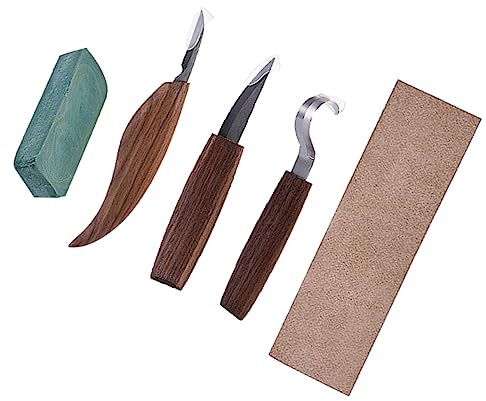 Lurrose Kit Per Intaglio Del Legno Bulino e Manico in Legno Strumenti Per Falegname in Acciaio Inossidabile Morbido e Lavori Artistici