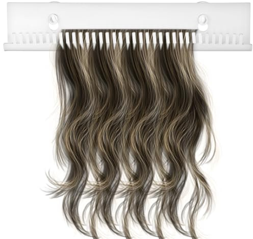 FRCOLOR Soporte de extensión de pelo de acrílico duradero para trenzar con 2 ganchos de ventosa, soporte de extensión de pelo para peinar y secar