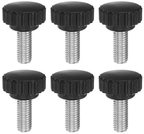 QUARKZMAN 6 Stück Rändelschraube M10 x 25mm Flügelschrauben mit Gewinde, Edelstahl 304 Knebelschraube 28 mm Rundkopf Klemmenschraube Klemmhebel Befestigungsschraube für Möbel Maschine