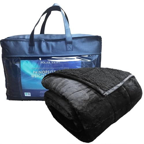 Polar Night Couverture lestée Adultes - 135 x 200 cm, 5kg, Polaire Sherpa - Plaid Lourde avec Perles de Verre – Norme Oeko-TEX® 100 - Respirante & Pondérée pour Un Sommeil Profonde, Weighted Blanket