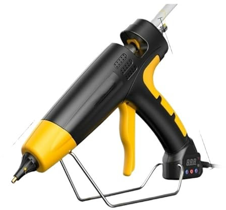 Pistola per colla a caldo, pistola per fusione, pistola per colla a fusione per artigianato, pistola per colla a caldo professionale da 800 W, temperatura regolabile digitale, ugello in rame, sti