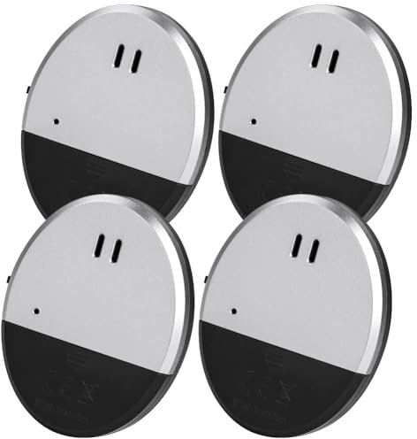 Flintronic 4 Pack Window Alarm, 130dB Ultra Slim Vibration Alarm Sensors, Glass Break Security Alert, Detects Glassbreak & Vibration, Suitable for Home, Office, Dorm Room, RV