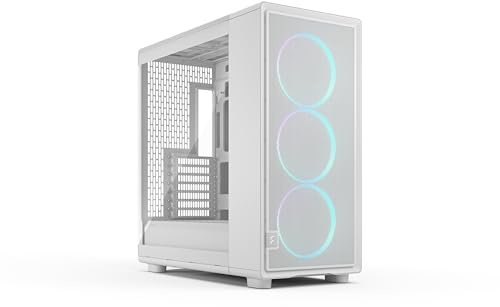 Fractal Design Epoch XL Weiß RGB – Tempered Glass, leichte Tönung – High‑Airflow Gaming-PC‑Gehäuse – Mesh‑Front – DREI Momentum‑14‑RGB‑Lüfter
