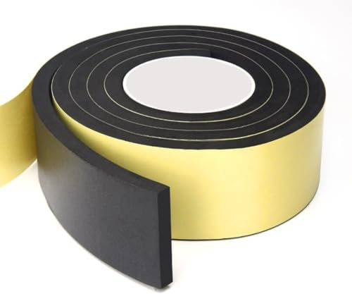 XMRISE Density Foam Insulation Tape,Dhesive Rubber Strip Seal Door Insulation Tape Weatherstrip Waterproof Pipes Air Conditioning Stripping,1mmx30mmx10m