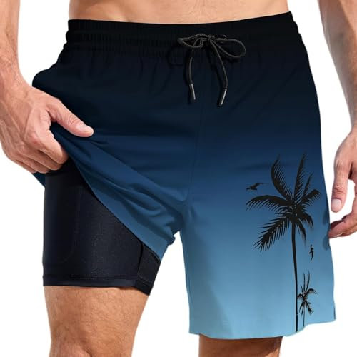 Genérico Bañadores con Bolsillos Traje de Baño Hombre Bolsillo Cremallera Pantalones Cortos Forro Malla y Cordón Bañador elástico para Deportivo Piscina Natación Playa Grande