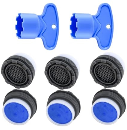 6 PCS 18.5mm Faucet Aerators with 2 Removal Tools – Water Saving Flow Restrictor Set Replacement Part for Bathroom or Kitchen for Bathroom & Kitchen Sink