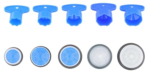 10stück Wasserhahn Sieb Set, Wasserhahn Aufsatz, Mischdüsenschlüssel, Wasserhahn Filter, Strahlregler M16.5, M18.5, M21.5, M22, M24, für Wasserhähne, Blau