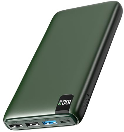 A ADDTOP Power-Bank-Portable-Charger-26800mAh High Capacity, 22.5W Fast Charging Power Phone Charger & 20W USB C External Battery Pack with 4 Outputs and LCD Display for Smartphone, Tablets Green
