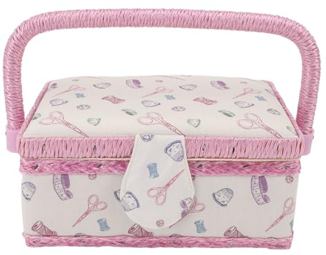 Depisuta Organisateur du Panier de Couture avec Plateau Amovible pour le Stockage des Fournitures de Couture, une Grande Boîte de Vintage avec Fermoir Magnétique et un Stockage à Double Couche pour