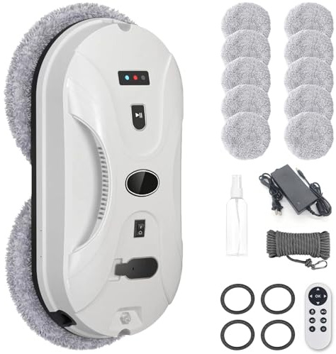 VexNook Window Cleaner Robot – Smart Window Cleaning Robot with Automatic Dual Spray Function, 3 Cleaning Modes, Smart Edge Detection and Remote Control, Suitable for Glass, Tiles, and Mirrors