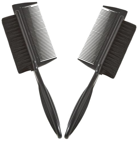 Genérico 2 piezas Cepillo Doble Cara para Cabello con Cerdas Duras Ligero y Resistente para Limpieza de Cabello y Barba Salón Peluquería y Uso Doméstico Negras