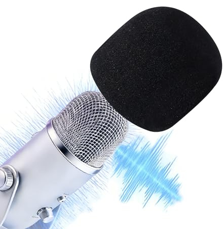 Microphone Windscreen Compatible with Blue Yeti and Yeti Pro, Professional Pop Filter Foam Mic Cover for USB Condenser Microphone