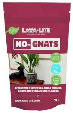 Lava-Lite No Gnats Fungus Gnat Control for Houseplants & Indoor Plants, Natural Soil Treatment to Reduce Adult Gnats & Larvae, Child & Pet Friendly, 1L