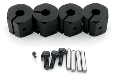 RC Components Parts For Traxxas For Tamiya For Axial For SCX10 D90 1/10 4pcs 8/9/10/11/12MM Thickness Aluminum Wheel Hex Nut Drive Hubs RC Crawler Car Parts(Black,11mm)