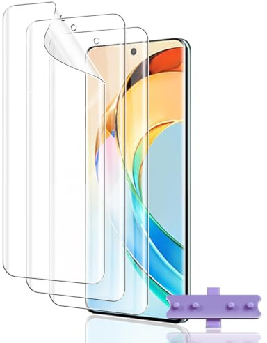 Euukzzea 3 Piezas Protector de Pantalla para Honor Magic 6 Lite 5G, Película de Hidrogel Flexible HD, Reparar Automáticamente, Antihuellas, Sin Burbujas, Transparente, Ultra Resistente