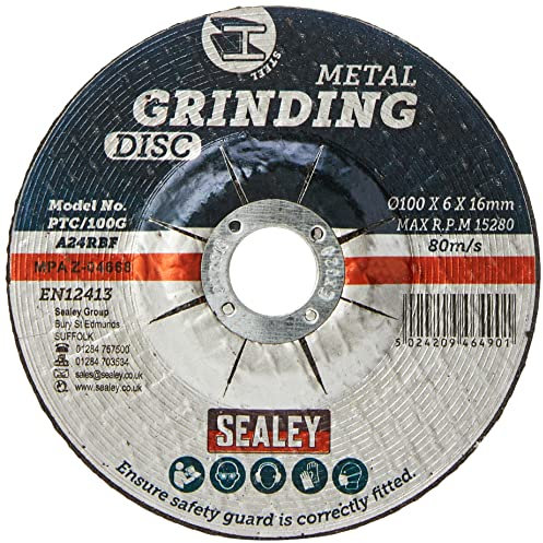 Sealey PTC/100G Grinding Disc Ø100 x 6mm 16mm Bore