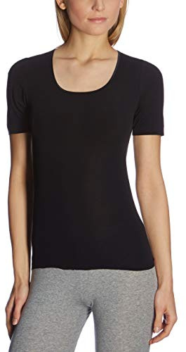 Schiesser Damen Spenzer halbarm Luxury Baumwolle Unterhemd, schwarz_200764, 40