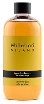 Millefiori 7REFA Legni E Fiori D'Aran påfyllningsflaska 500 ml för rumsdoft diffuser natural, plast, orange, 7,6 x 6,5 x 17,7 cm