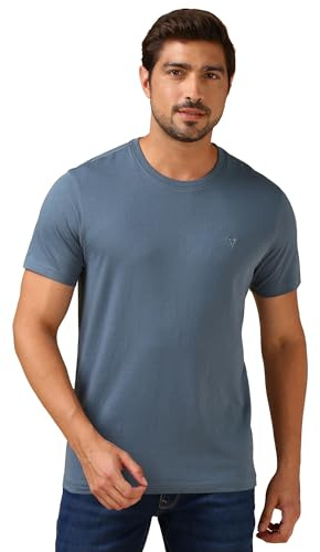Van Heusen Men's Short Sleeve Dress Shirt Regular Fit Poplin Solid, Cameo Blue, 16 Neck