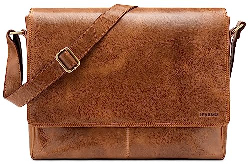 LEABAGS Oxford Laptoptasche Leder 15 Zoll Herren Damen Echtleder