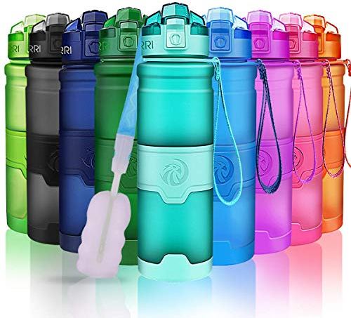 ZORRI Botella de Agua Deportiva - 400ml/500ml/700ml/1000ml sin BPA & a Prueba de Fugas, Reutilizable de plastico tritan, Agua Botellas Ideal con Filtro para niños Adulto, Correr 1-Click Apertura