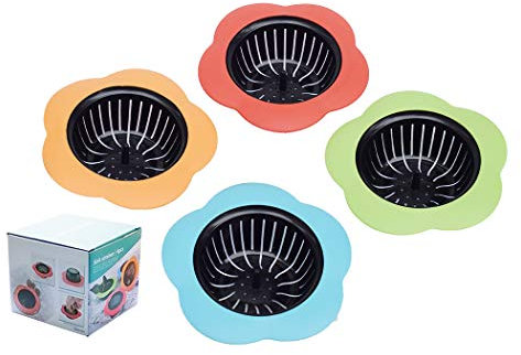 Tmflove Lot de 4 filtres d'évier de Cuisine - Filtre de vidange - Large Bord Large de 11,4 cm de diamètre (11,4 cm de diamètre, 4 Couleurs)