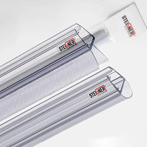 STEIGNER Joint porte de douche UK03 100cm (1 pc.) transparent pour porte 6-8 mm - Set avec joint mural UK07 200cm - Protection contre les fuites, Ajustement parfait, Matériau durable, Design discret