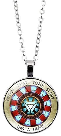 DGP Iron Man Tony Stark Collana Ciondolo Fosforescente Cristallo Reattore Arc Cuore