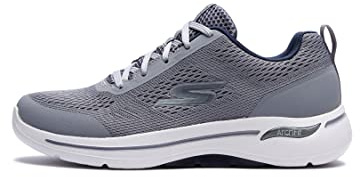 Skechers Go Walk Arch Fit Baskets idylliques pour Homme, Gris Bleu Marine, 47 EU