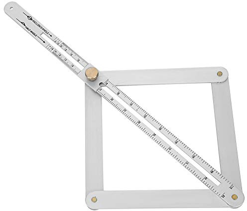 Marhynchus Corner Angle Finder 4-fach Goniometer Lineal Multifunktionaler diagonaler Deckenprofiler für die Holzbearbeitung | Faltbar, Edelstahl, Holzbearbeitung, Bodenverlegung, Fliesenlegen, präzise Messung, Handwerker