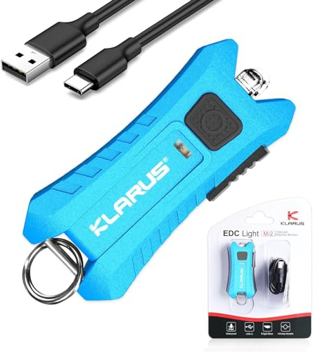 klarus Mi2 Lampe torche porte-clés LED USB C rechargeable 40 lumens Petit porte-clés de poche léger alimenté par batterie Bulid-in