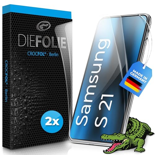 Crocfol Schutzfolie vom Testsieger [2 St.] kompatibel mit Samsung Galaxy S21 - selbstheilende Premium 5D Langzeit-Panzerfolie (Case-Friendly)