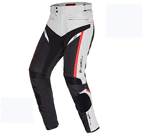 Pantalon De Moto pour Hommes,Pantalon De Moto Blindé, Pantalon De Motard Armure CE Amovible Résistant avec Doublure en Coton Amovible (White,L)