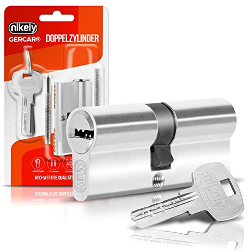 GERCAR Schließzylinder 40/40 Profilzylinder Zylinderschloss Doppelzylinder Türschloss - inkl. 5 Schlüssel - Einzeln - Länge: 80mm, A:40 B:40-1er Set