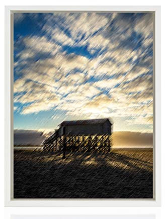 rahmengalerie24 Schattenfugenrahmen 33x98 cm weiß für Leinwand Bilderrahmen Keilrahmen für Leinwände aus Holz MDF