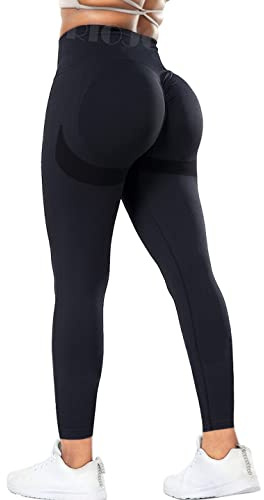 RIOJOY Scrunch Butt Leggings Damen Hoch Taille Blickdicht Sportleggings Po Push Up Yoga Leggins