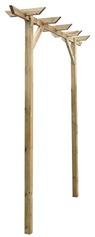 Gartenpergola, Mogou Rosenbogen, Rankgitter, Rankhilfe, Spalier, Garden Arch, Gartenbogen, Gartenpergola, 200x40x205 cm Holz