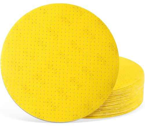 Selead Schleifpapier 225mm Klett Dauerhafte Schleifpads 25 Stück Korn 180 Schleifscheiben Perforiert Schleifblätter Round f. Trockenbauschleifer Schleifgiraffe Deckenschleifer