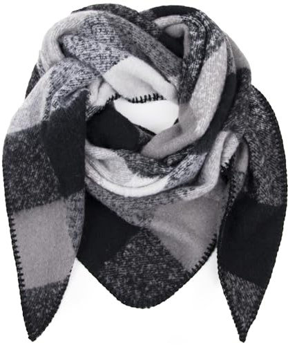 Glamexx24 Damenschal Damenhalstuch Herrenhalstuch Mehrfarbig mit Muster Winterschal sehr warm und weich XXL Schal für viele Angelegenheiten dreieckige Form