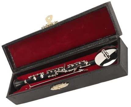 Clarinette Miniature Avec Support Et Étui, Mini Modèle D'instrument De Musique, Ornement 16cm/6.3 Pouces Maison Ornements Instrument
