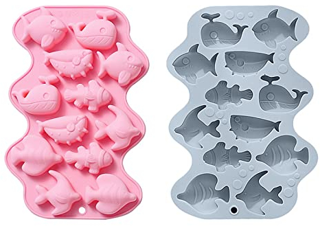 Silikonbackform 2 Stück Von 12 Tieren Mit 6 Arten Von Silikonschokoladenformen, Puddingkuchenformen Und Epoxidformen