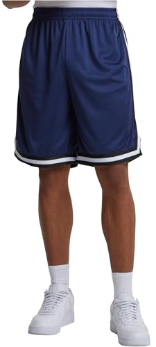 Urban Classics mäns randiga nätshorts, Mörkblå/svart/vit, L