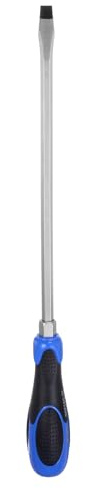 HARFINGTON Magnetic Screwdriver SL8 x 235mm CR-V High Torque Go-thru Steel Blade Slotted Flat Screwdrivers with Striking Cap for Fastening, Chiseling and Loosening