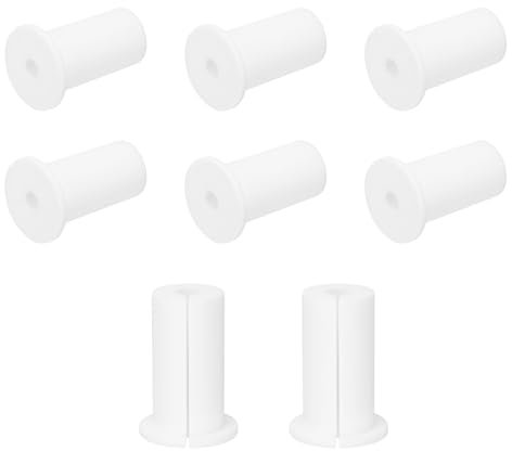 QUARKZMAN 8pz Passacavi Parete per Cavi 1 Pollice Boccola Parete per Cavo Silicone Passacavi Kit Instradamento Cavi Accessori Passacavo Parete per Ethernet Foro da 7,5mm, Bianco
