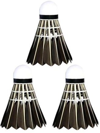 Feather Badminton Shuttlecocks,Great Stability and Durability Birdies Shuttlecocks,Black Goose Feather Badminton Shuttlecocks,High Speed Training Badminton Birdie Balls,for Indoor Outdoor Sports
