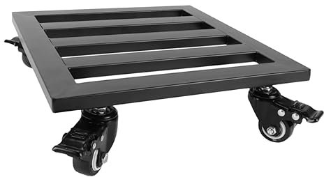 VANZACK Chariot à Plantes Mobile avec Plateau Carré Support à Plantes Au Sol pour Pots De Fleurs Lourds Design Fin Noir